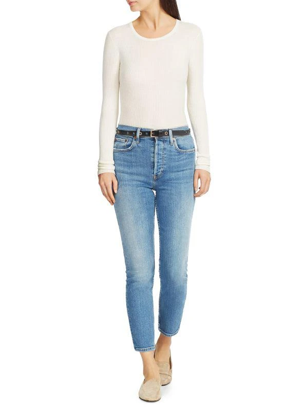 ALL SAINTS Box Frame Buckle Leather Belt 2