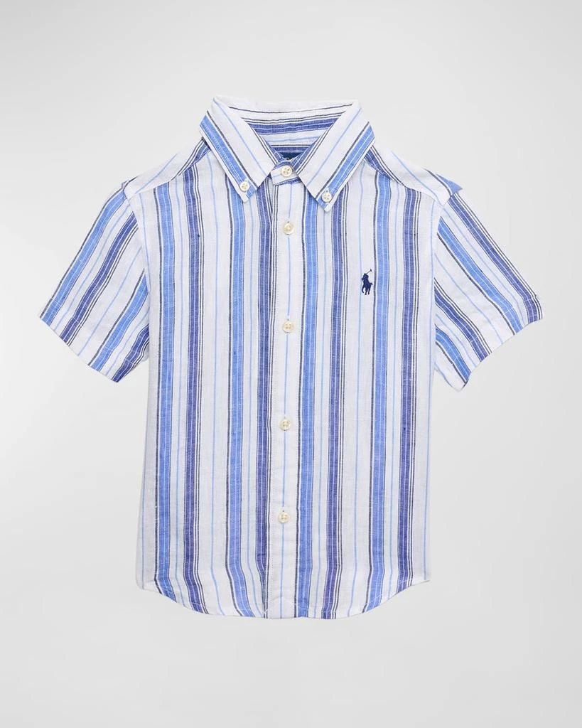 Ralph Lauren Boy
s Linen Striped Polo Shirt, Size 2-7
