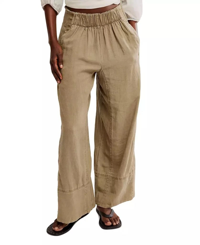 Free People Women's Days End Linen-Blend Pull-On Pants 1