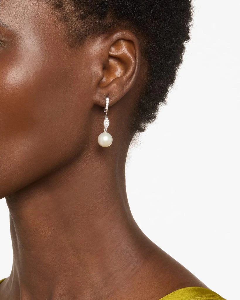 Utopia My Song 18K White Gold Diamond and Freshwater Pearl Earrings 2