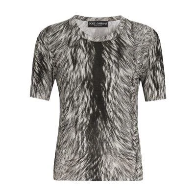 Dolce & Gabbana Fur print silk sweater 1