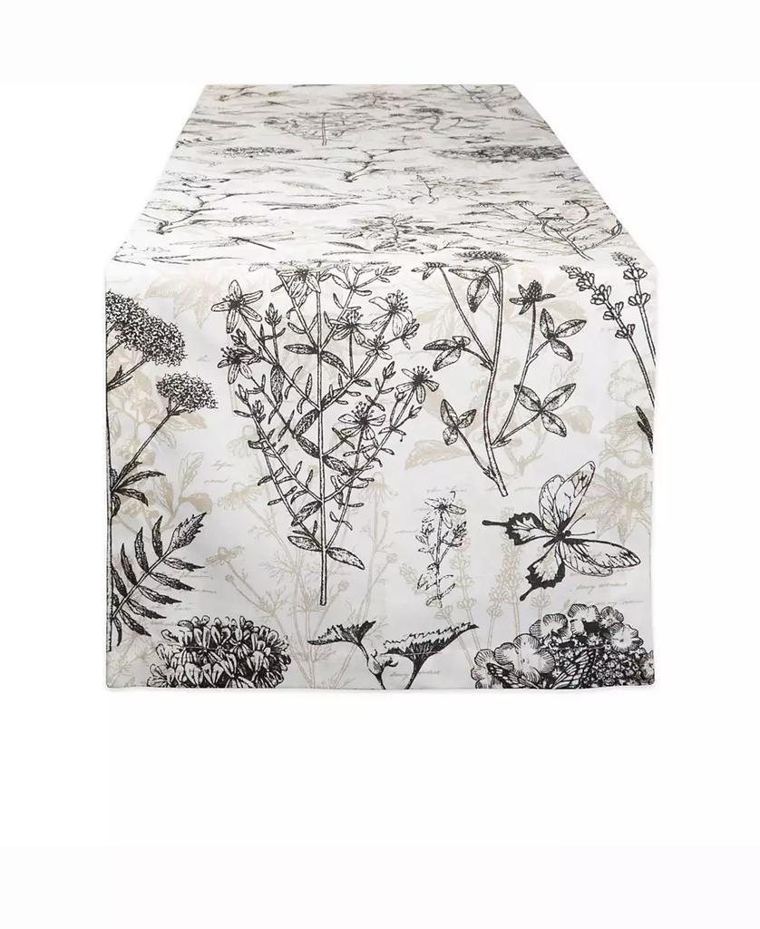 Design Imports Botanical Print Table Runner 14" X 72""