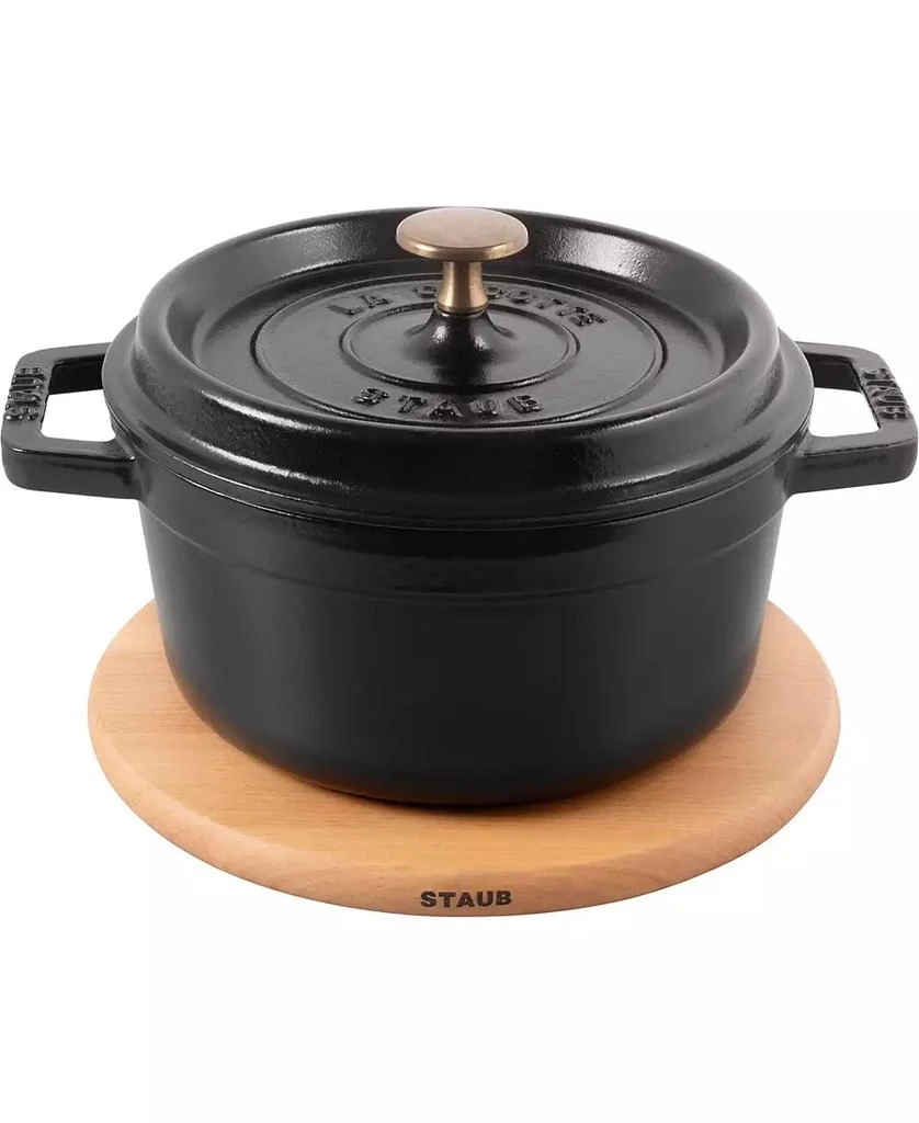 Staub 6" Round Magnetic Wood Trivet 2
