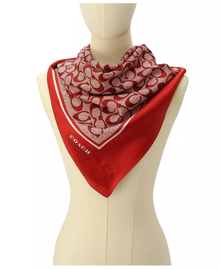 Coach Women's Vintage Signature Print Silk Square Scarf 5