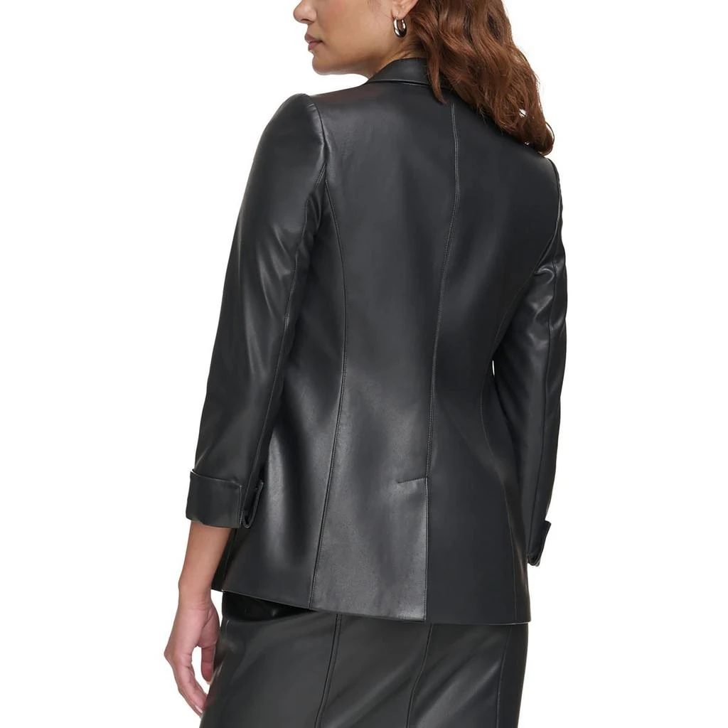 Calvin Klein Womens Faux Leather Leather Jacket 2