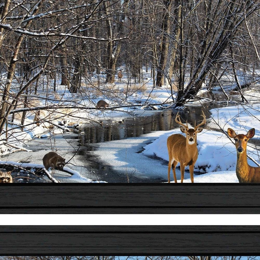 Hivvago Set Of Two Great Outdoors Nature or Winter Forest 3 Black Framed Print Wall Art 3