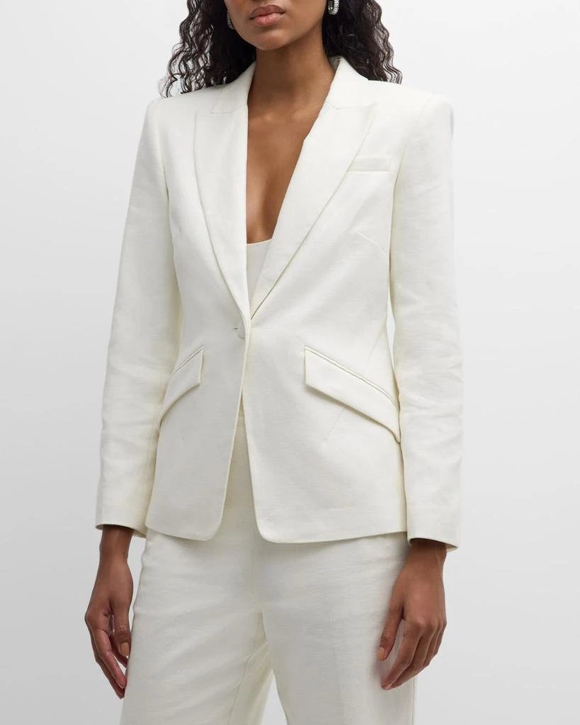 ROLAND MOURET Single-Breasted Linen Blazer Jacket 1