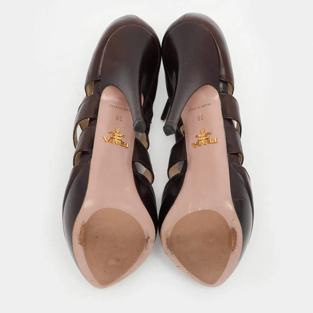 Prada Prada Brown Leather Caged Booties Size 38 6