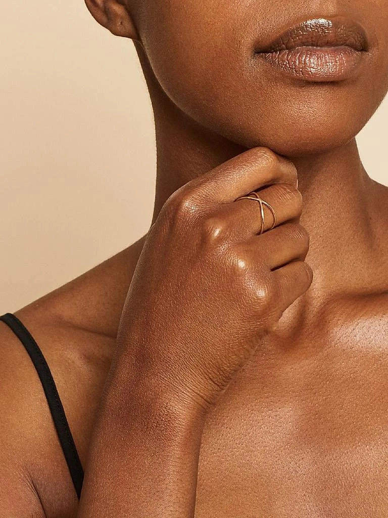 Oradina 14K Yellow Solid Gold West Side Ring 5