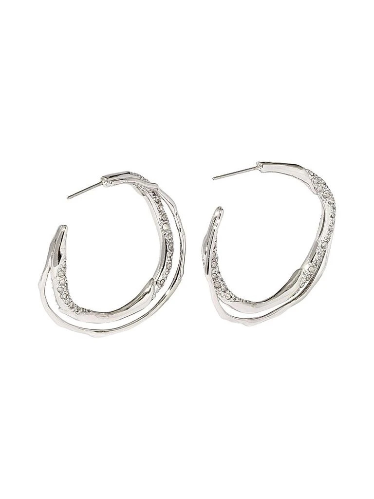 Alexis Bittar Solanales Twist 14K-Gold-Plated, Rhodium-Plated 
Glass Crystal Hoop Earrings 3