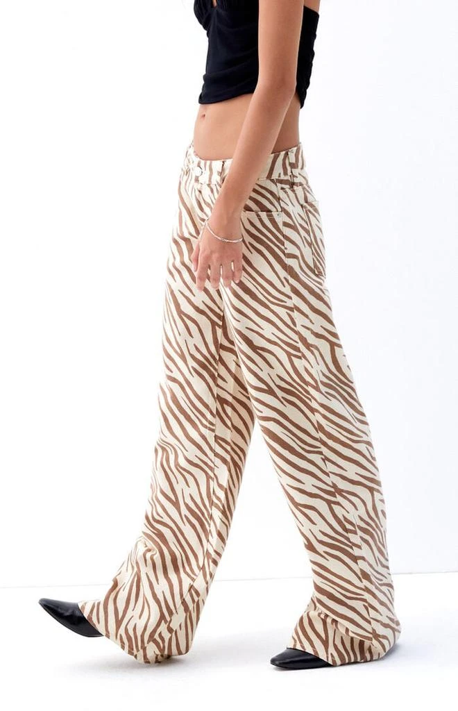PacSun Casey Low Rise Baggy Jeans Zebra Print 3