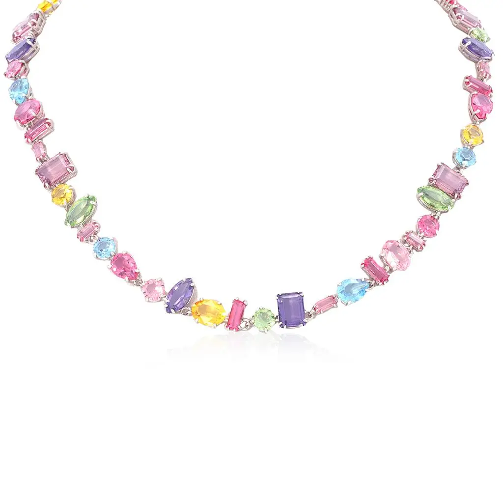 Swarovski Swarovski Multicolored Rhodium Plated Gema Necklace
