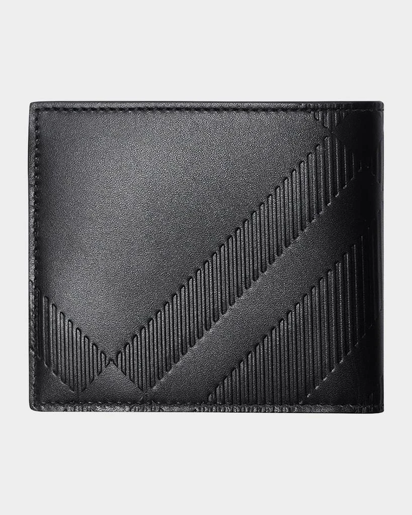 Burberry Men's Embossed Check Leather Bifold Wallet 2