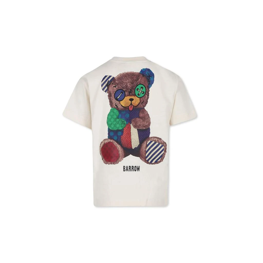 BARROW Ivory T-shirt For Kids With Logo And Bear 2