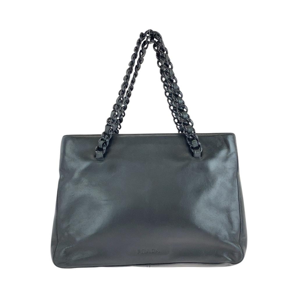 Prada Leather Plastic Handbag Tote Bag (Pre-Owned)