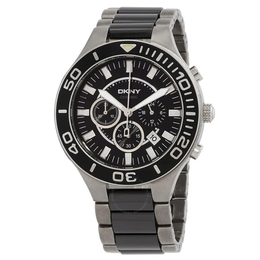 DKNY Chrongraph Black Dial Stainless Steel and Ceramic Men's Watch NY1489 1
