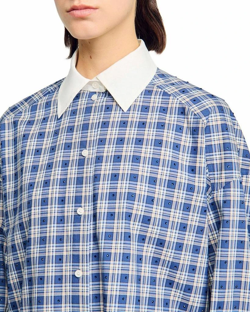 Sandro Rhinestone Check Shirt 4
