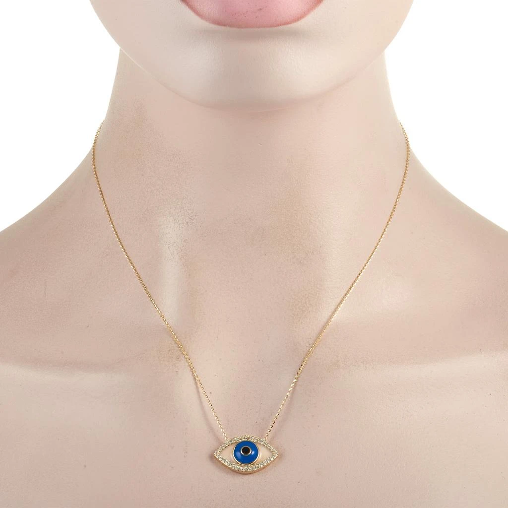 Non Branded 14K Yellow Gold 0.38 ct Diamond Eye Necklace 2