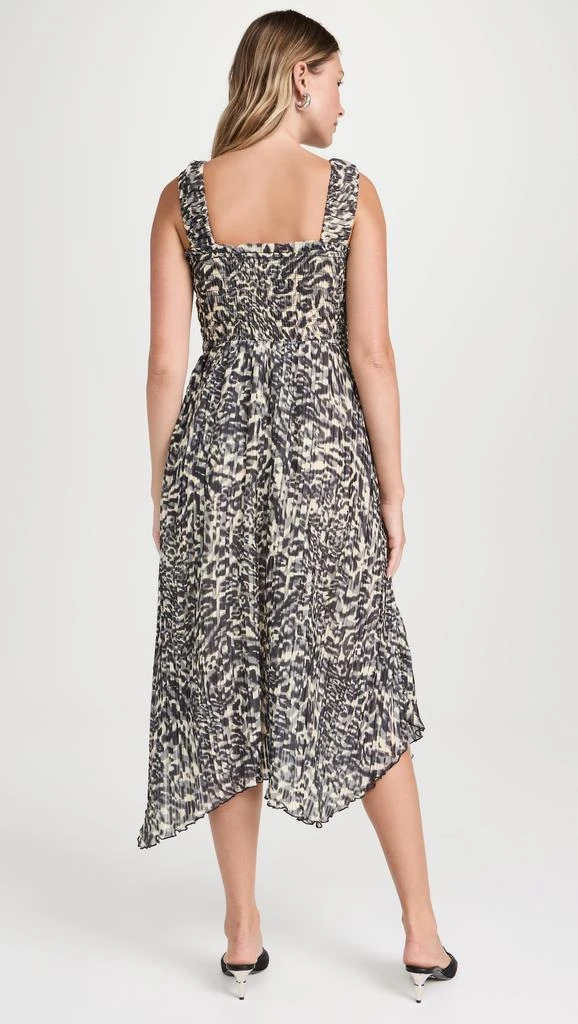 Ganni Pleated Georgette Smock Midi Strap Dress 2