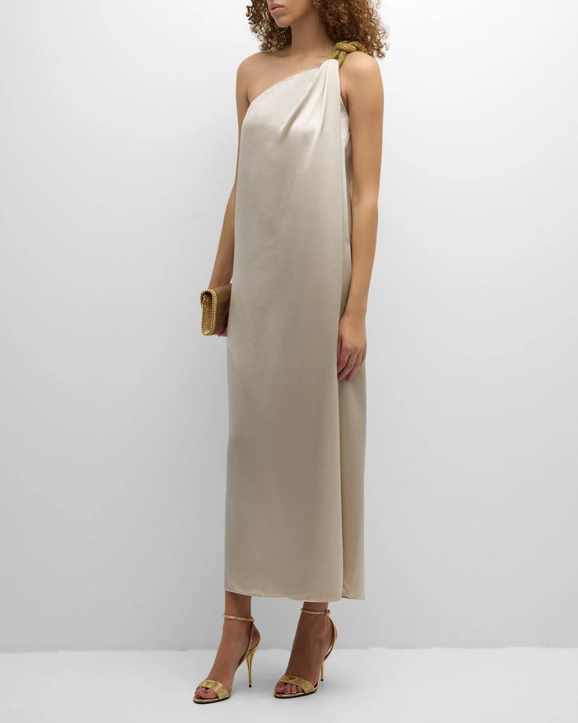UNGARO Shae One-Shoulder Satin Maxi Dress 2