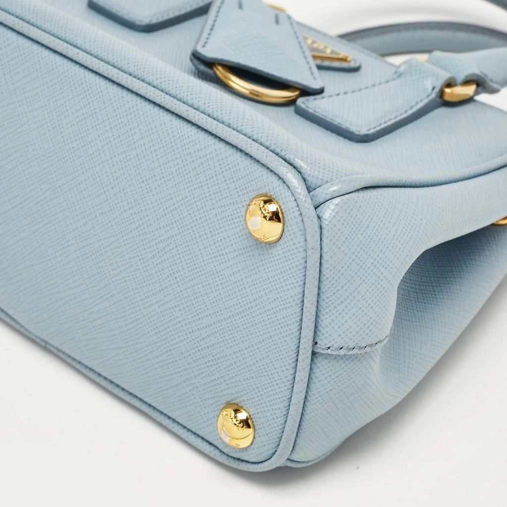 Prada Prada Light Blue Saffiano Lux Leather Mini Double Zip Crossbody Bag 15