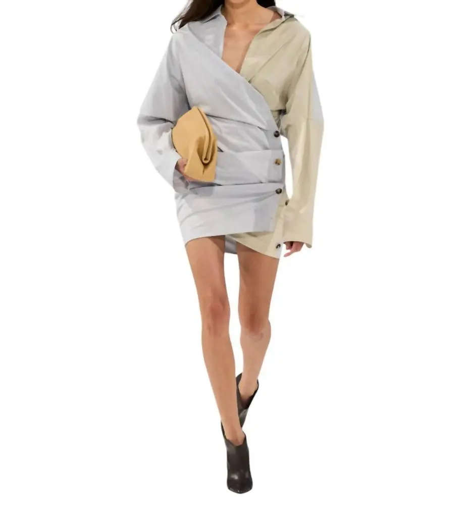PHILOSOPHY di LORENZO SERAFINI Philosophy Di Lorenzo Serafini - Stretch Taffeta Two Tone Shirt Dress