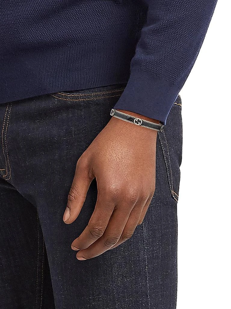 Gucci Unisex Interlocking G Sterling Silver Enamel Cuff 2