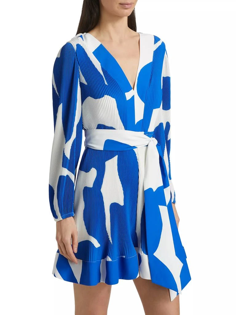Milly Liv Grand Foliage Pleated Minidress 4