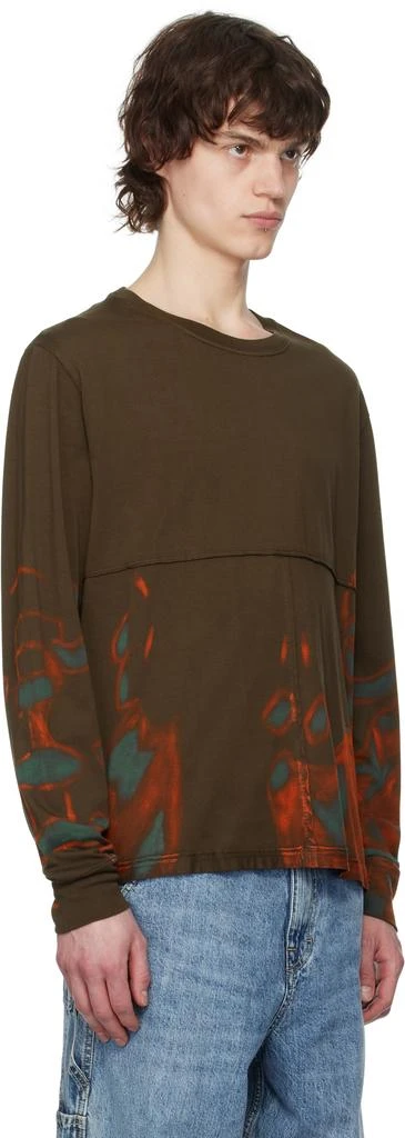 Eckhaus Latta Brown Lapped Long Sleeve T-shirt 2