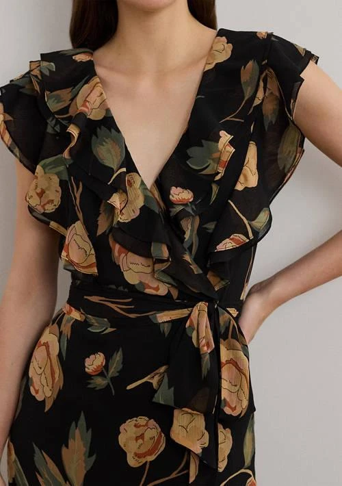 Ralph Lauren Ralph Lauren Women S Floral Ruffle Trim Georgette Gown 3