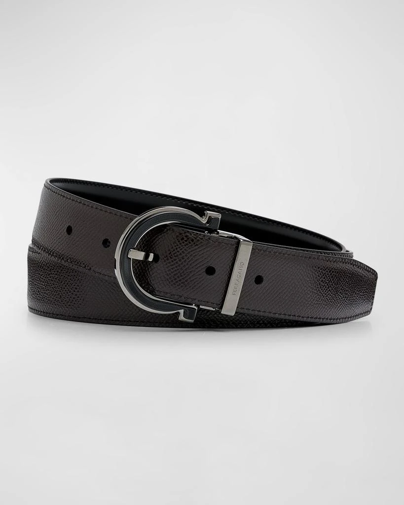 Salvatore Ferragamo Men's Reversible Gancio-Buckle Leather Belt 3