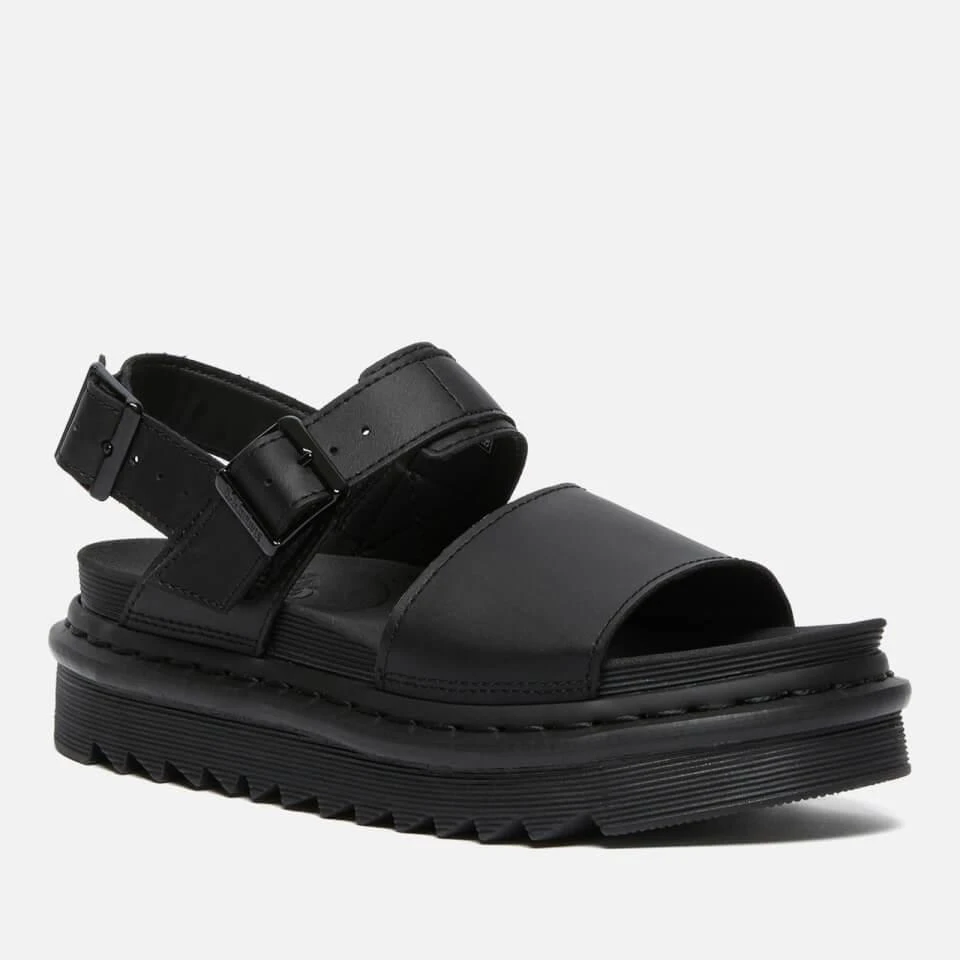 Dr. Martens DR. MARTENS WOMEN'S VOSS LEATHER STRAP SANDALS - BLACK 1