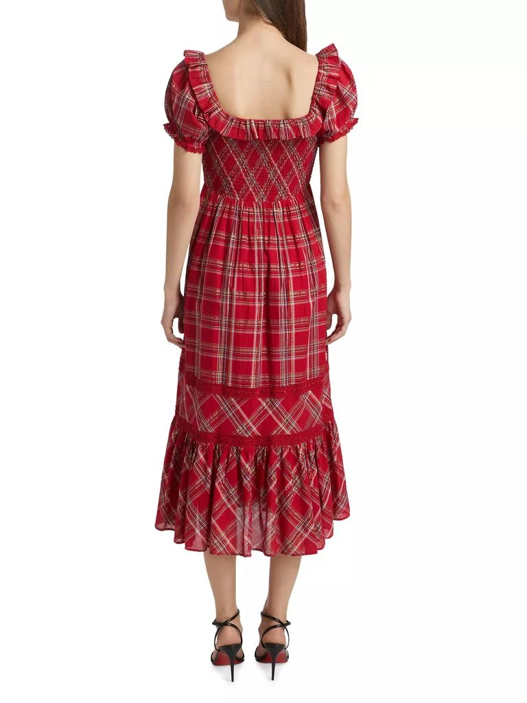 LOVESHACKFANCY London Tartan Gerania Midi-Dress 5