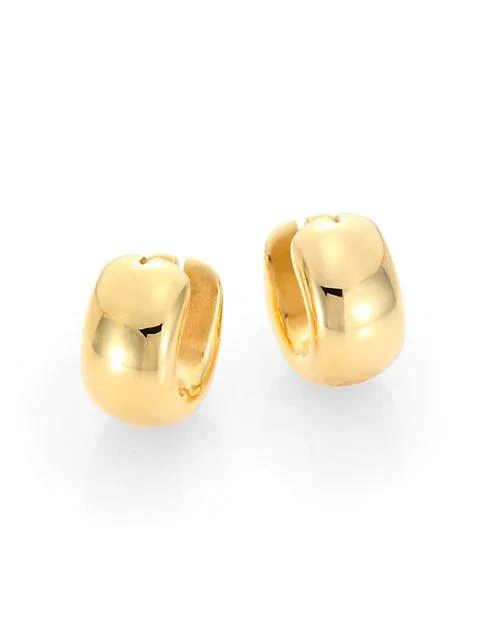 Roberto Coin 18K Yellow Gold Huggie Hoop Earrings/0.6"