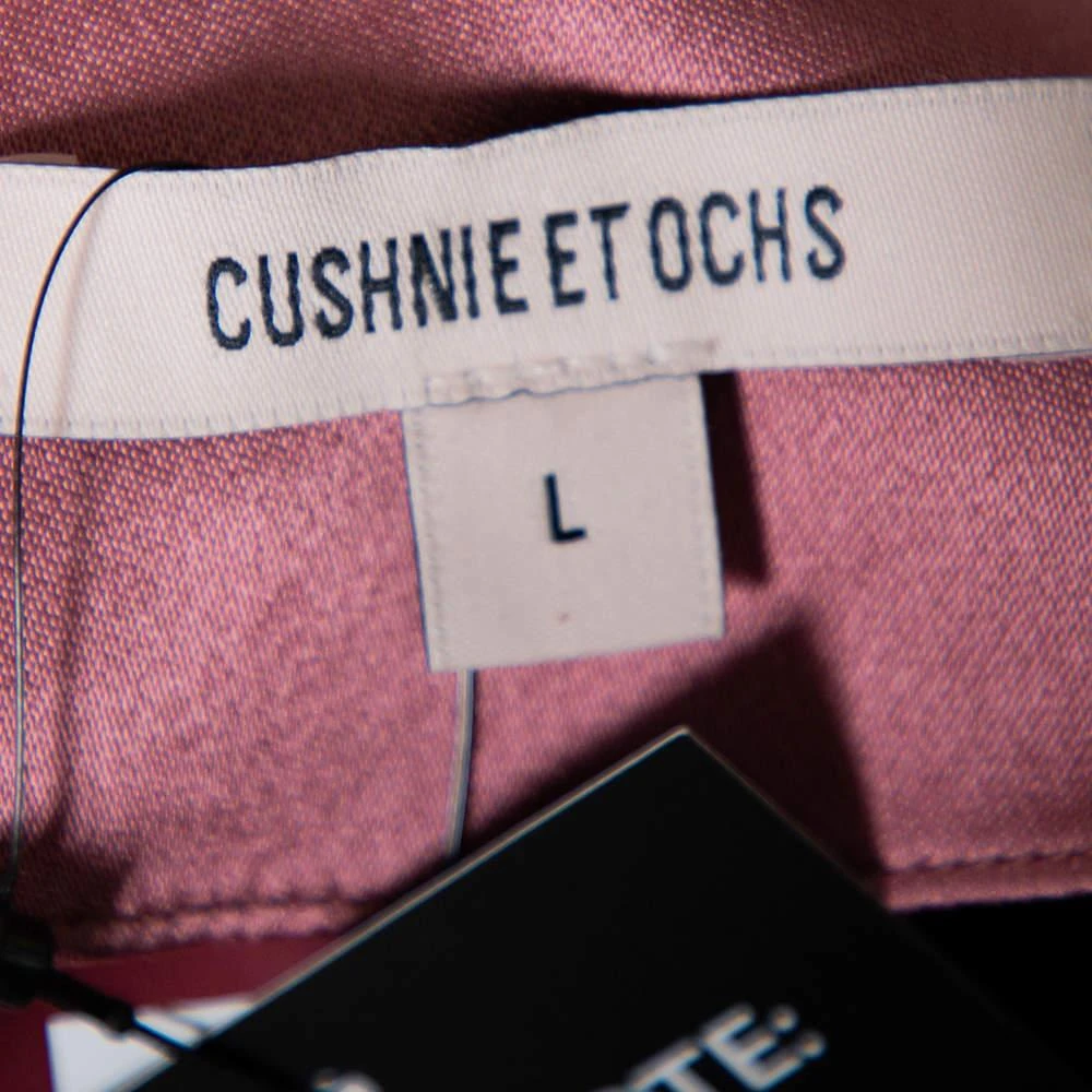 Cushnie et Ochs Cushnie et Ochs Pink Silk Charmeuse Faux Wrap  Body Suit L 9