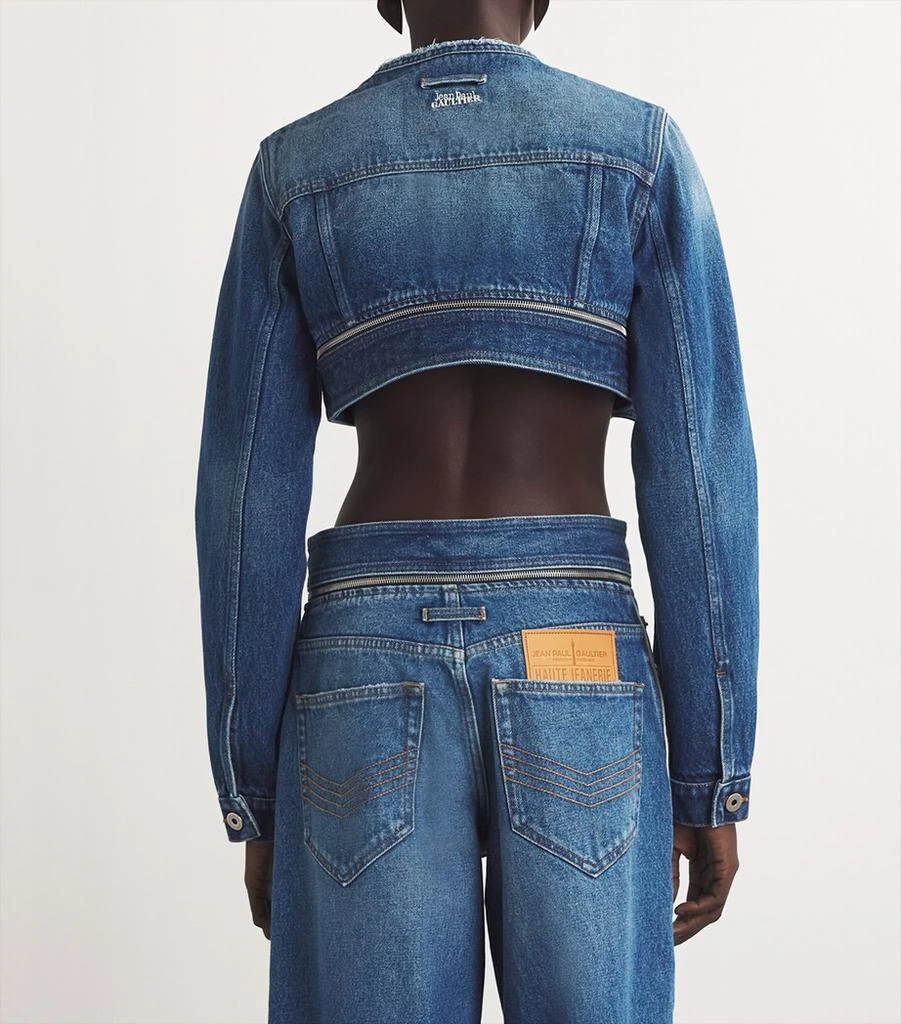 Jean Paul Gaultier Belted Cropped Denim Jacket 4