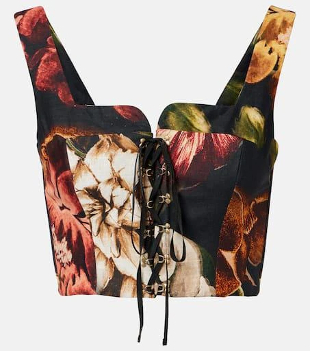 Agua by Agua Bendita Floral linen crop top