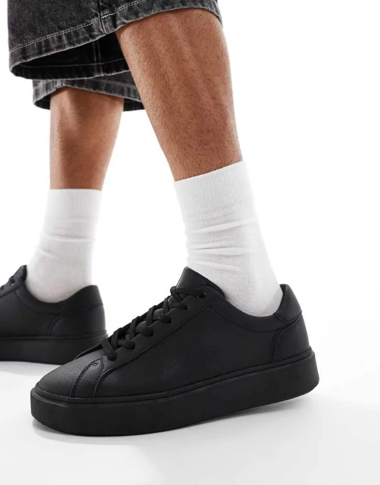 ASOS ASOS DESIGN lace up trainers in black drench Casual Shoes
