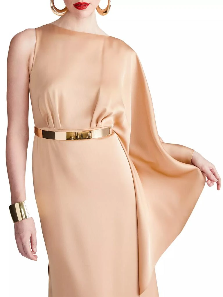 HALSTON Rhiannon Satin One-Shoulder Gown 7