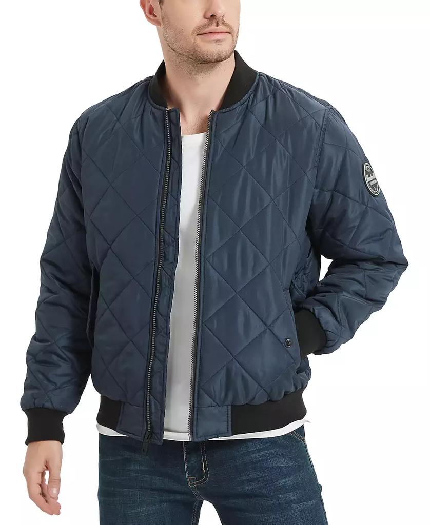 HAWKE & CO Men's Diamond Quilted Bomber Jacket