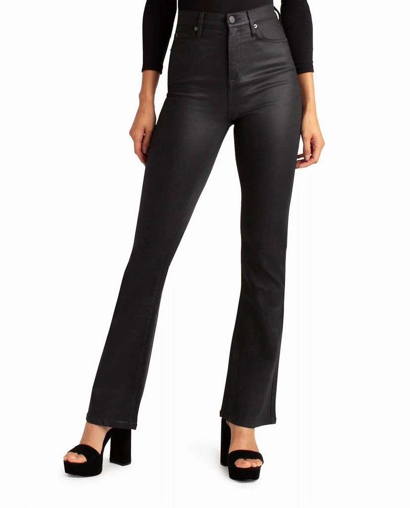 Nicole Miller Glisten High Rise Flared Jeans In Black 1