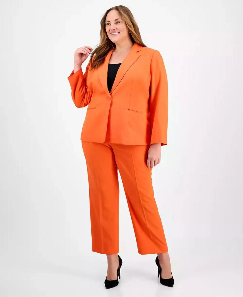 Le Suit Plus Size Single-Button Straight-Leg Pantsuit 1