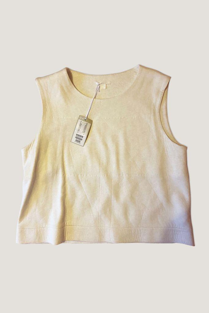 cos Oversized vest top in light cream colour