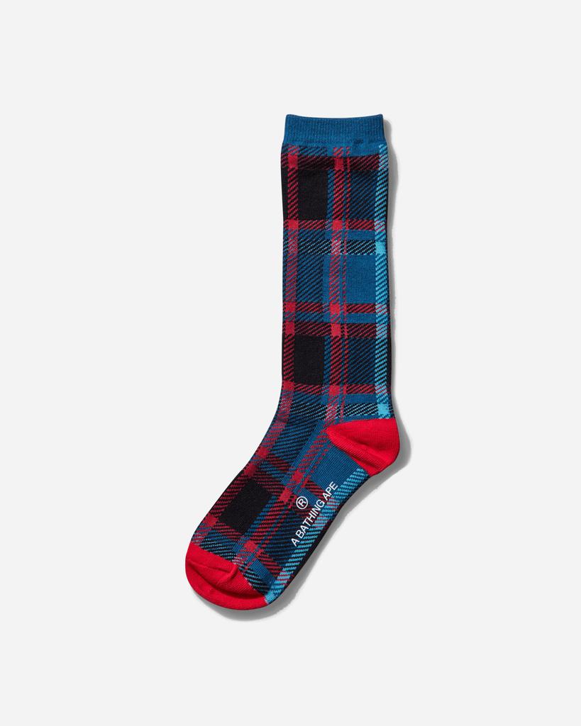 A Bathing Ape Bape Check Socks Navy