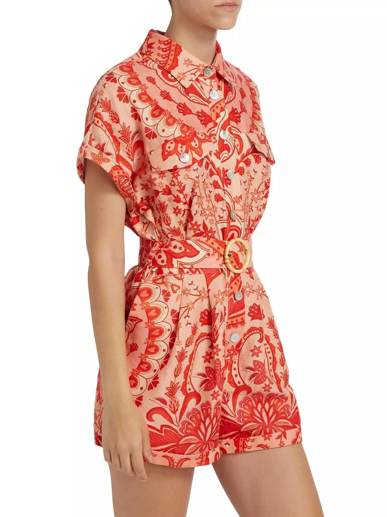 Farm Rio Jaipur Linen Belted Romper 4