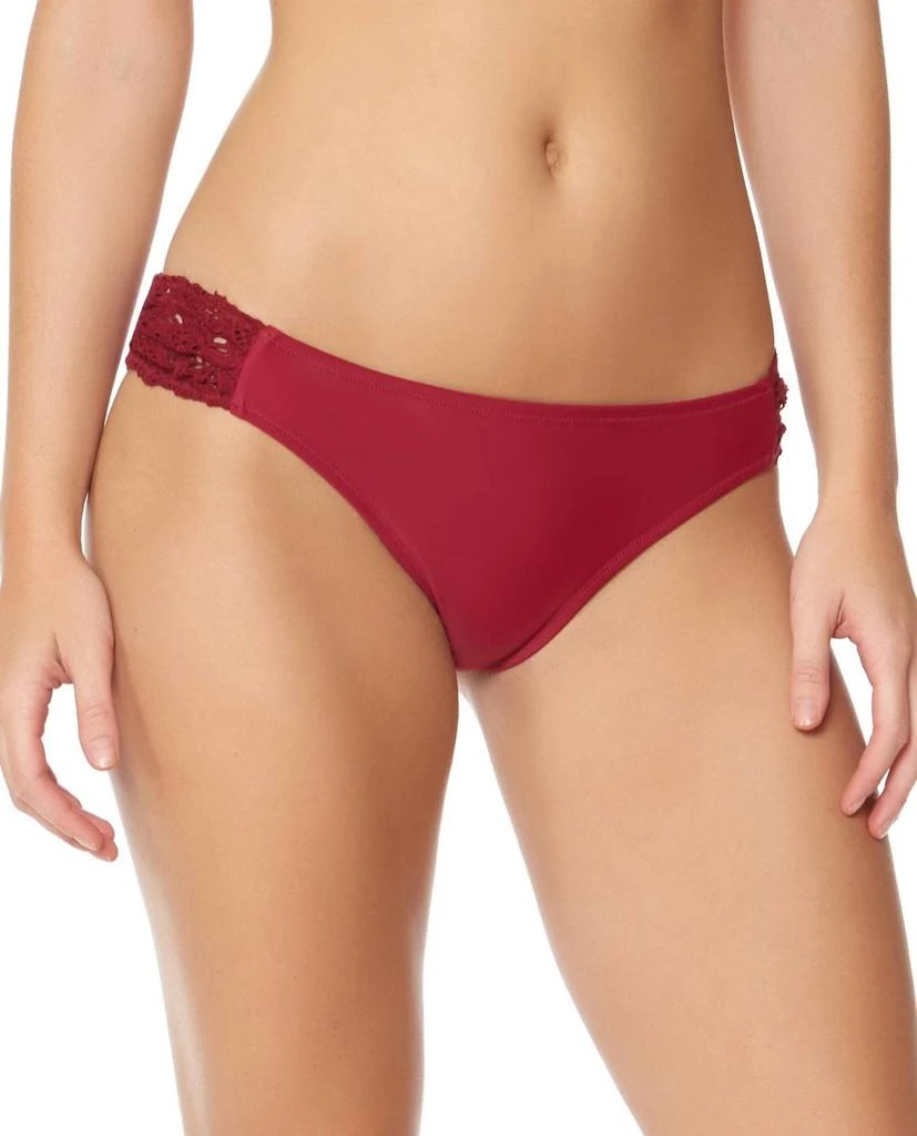 Jessica Simpson Flower Power Crochet Side Shirred Hipster Bikini Bottom In Spice 1