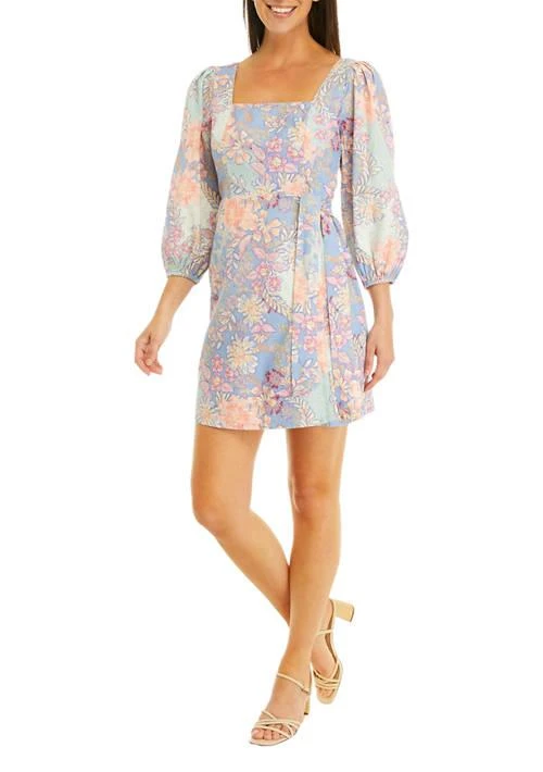 Vince Camuto Women
s Square Neck Floral Printed Sheath Dress