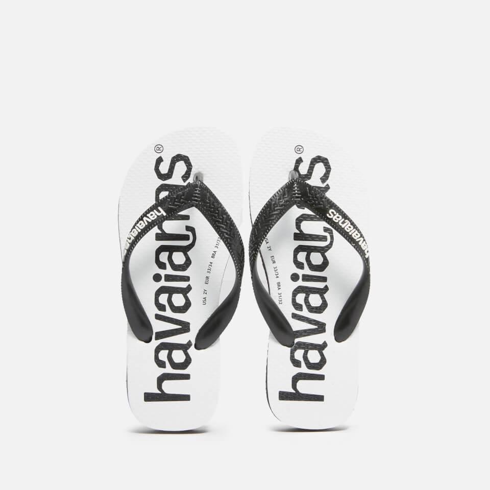 Havaianas HAVAIANAS BOYS LOGO MANIA FLIP FLOPS - BLACK/BLACK