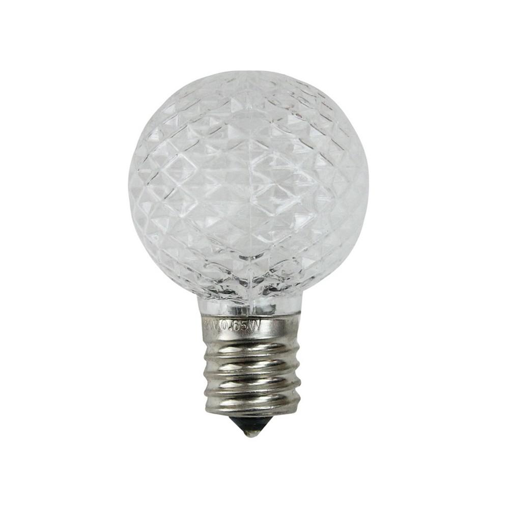Northlight Pack of 25 Faceted LED G40 Clear Christmas Replacement Bulbs
