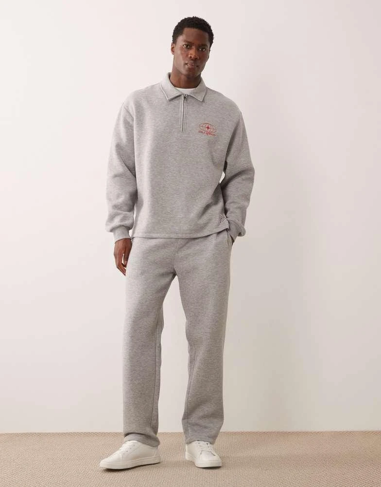 ASOS ASOS DESIGN co-ord straight fit jogger with woven label in grey marl